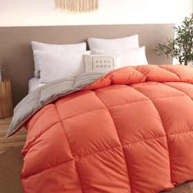 Down Duvet, Winter Duvet, Goose Down Duvet Core, Air Conditioner (Option: Orange-180x220cm-8)