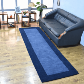 Rugsotic Carpets Hand Tufted Wool Runner Area Rug Contemporary (Color: Blue, size: 2'6"x8')