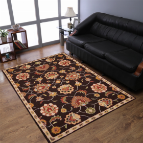 Rugsotic Carpets Hand Tufted Wool Area Rug Oriental (Color: Brown, size: 8'x10')