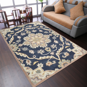 Rugsotic Carpets Hand Tufted Wool Area Rug Oriental (Color: Charcoal3, size: 8'x11')