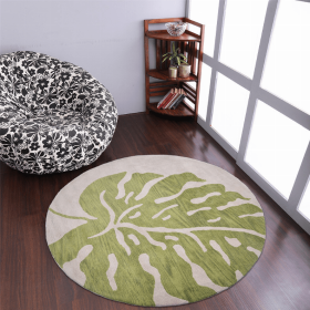 Rugsotic Carpets Hand Tufted Wool Round Area Rug Floral (Color: Beige Green, size: 8'x8')