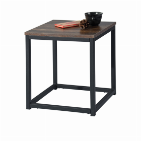 13.8'' Square End Side Table (Color: Dark Brown/Black, size: 13.8"W x 13.9"D x 15.7"H)