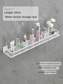 Acrylic Bathroom Storage Rack Bathroom Towels Storage Rack (Option: White 60 Long Shelf)