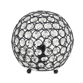 Lalia Home Elipse Medium Contemporary Metal Crystal Round Sphere Glamourous Orb Table Lamp (Color: Restoration Bronze, size: 8")