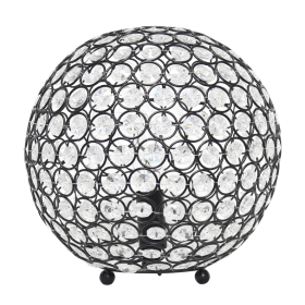 Lalia Home Elipse Medium Contemporary Metal Crystal Round Sphere Glamourous Orb Table Lamp (Color: Restoration Bronze, size: 10")