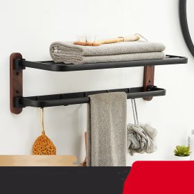 Raw Wood Bathroom Shelf Towel Rack Without Holes (Option: Bath Towel Rack 60CM)