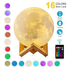 LED Night Lights Moon Lamp 3D Print Moonlight Timeable Dimmable Rechargeable Bedside Table Desk Lamp Children's Leds Night Light (Option: 12cm)