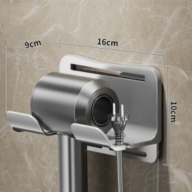 Perforation-free Lazy Hair Dryer Shelf Bathroom Wall Hanging (Option: Grey-Basic money)