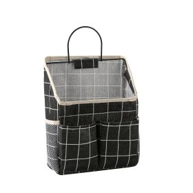 1pc Hanging Storage Bag; Wall Hanging Organiser Basket With Bathroom Pocket; Bedroom; Kitchen; Dormitory Dormitory; Essentials; RV Storage And Organiz (Color: Black Check, quantity: 1)