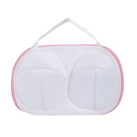 Laundry Brassiere Bag Washing Machine-wash Special Anti-deformation Washing Mesh Bags Cleaning Underwear Sports Bra Storage Case (Color: Pink Edging)