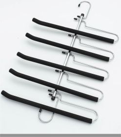 Multi Layer Sponge Non - Slip Pants Rack Metal Storage without Trace Pants Hanging (Color: Black)