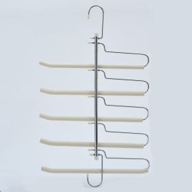 Multi Layer Sponge Non - Slip Pants Rack Metal Storage without Trace Pants Hanging (Color: Beige)