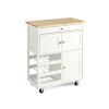 Mobile Kitchen Cart Trolley Cart Storage Cabinet W/Shelf