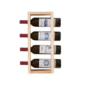 4 Bottle wall wine rack/wine racks countertop/Solid wood wine rack /Home wine rack/Living room wine rack/ PINE (Color: as Pic)