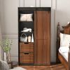 71-inch High wardrobe and cabinet, Clothes Locker, classic sliding barn door armoscope, locker, organizer for bedroom, cloakroom, living room