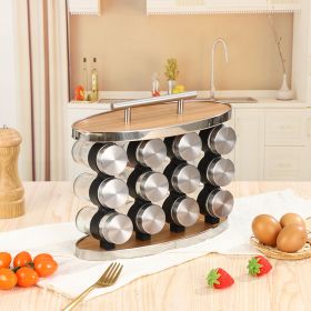 Multifunctional Sealed Tank Rack Household Portable (Option: Oval Wood Grain 12 Head)