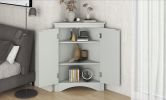 Triangle Bathroom Storage Cabinet with Adjustable Shelves;  Freestanding Floor Cabinet for Home Kitchen