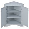 Triangle Bathroom Storage Cabinet with Adjustable Shelves;  Freestanding Floor Cabinet for Home Kitchen