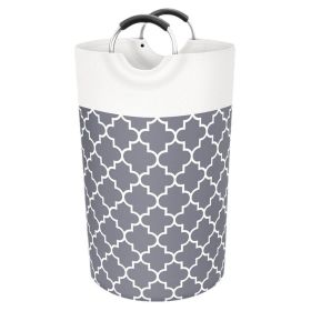 82L Laundry Basket Portable Foldable Home Laundry Storage Bag Cotton Hamper For Kids Toys Storage Dirty Clothes Basket Bag (Ships From: China, Color: Gray)