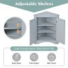 Triangle Bathroom Storage Cabinet with Adjustable Shelves;  Freestanding Floor Cabinet for Home Kitchen