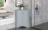 Triangle Bathroom Storage Cabinet with Adjustable Shelves;  Freestanding Floor Cabinet for Home Kitchen