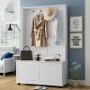 Hall Tree with 4 Hooks , Coat Hanger, Entryway Bench, Storage Bench, 3-in-1 Design, 40INCH, for Entrance, Hallway