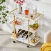 Drinks Trolley Cart with Rolling Wheels Hotel Serving Cart with Wine and Glass Holders Bar Carts