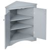 Triangle Bathroom Storage Cabinet with Adjustable Shelves;  Freestanding Floor Cabinet for Home Kitchen