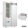 71-inch High wardrobe and cabinet, Clothes Locker, classic sliding barn door armoscope, locker, organizer for bedroom, cloakroom, living room