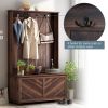 Hall Tree with 4 Hooks , Coat Hanger, Entryway Bench, Storage Bench, 3-in-1 Design, 40INCH, for Entrance, Hallway