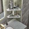 Corner Shower Shelves Glass Bathroom Corner Organizer Shelf Adhesive and Drill Mounted Shower Caddies Shampoo Holder Rust Free Glass Bathroom Shelves