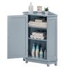 Bathroom Cabinet Triangle Corner Storage Cabinet with Shelf Modern Style MDF Board