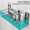 Shower Wall Shelf Wall Mounted Bathroom Shelves Storage Rack Toilet WC Accessories Kitchen Free Punch Condiment Storage Baskets