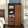 71-inch High wardrobe and cabinet, Clothes Locker, classic sliding barn door armoscope, locker, organizer for bedroom, cloakroom, living room