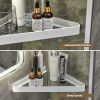 Corner Shower Shelves Glass Bathroom Corner Organizer Shelf Adhesive and Drill Mounted Shower Caddies Shampoo Holder Rust Free Glass Bathroom Shelves