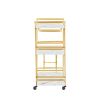 Drinks Trolley Cart with Rolling Wheels Hotel Serving Cart with Wine and Glass Holders Bar Carts