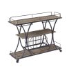 Kitchen Cart 3-Drawer Removable Storage Rack Trolley Cart with Rolling Wheels