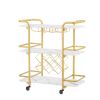 Drinks Trolley Cart with Rolling Wheels Hotel Serving Cart with Wine and Glass Holders Bar Carts