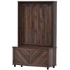 Hall Tree with 4 Hooks , Coat Hanger, Entryway Bench, Storage Bench, 3-in-1 Design, 40INCH, for Entrance, Hallway