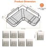 2Pcs Corner Shower Caddy Shelves Wall Mounted Basket Rack Bathroom Shampoo Holder Storage Organizer