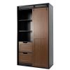 71-inch High wardrobe and cabinet, Clothes Locker, classic sliding barn door armoscope, locker, organizer for bedroom, cloakroom, living room