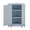 Bathroom Cabinet Triangle Corner Storage Cabinet with Shelf Modern Style MDF Board