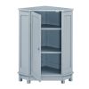 Bathroom Cabinet Triangle Corner Storage Cabinet with Shelf Modern Style MDF Board