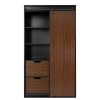 71-inch High wardrobe and cabinet, Clothes Locker, classic sliding barn door armoscope, locker, organizer for bedroom, cloakroom, living room