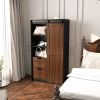 71-inch High wardrobe and cabinet, Clothes Locker, classic sliding barn door armoscope, locker, organizer for bedroom, cloakroom, living room