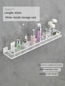 Acrylic Bathroom Storage Rack Bathroom Towels Storage Rack (Option: White 40 Long Shelf)